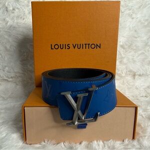 Louis Vuitton Blue Monogram Pyramide Reversible Men's belt
